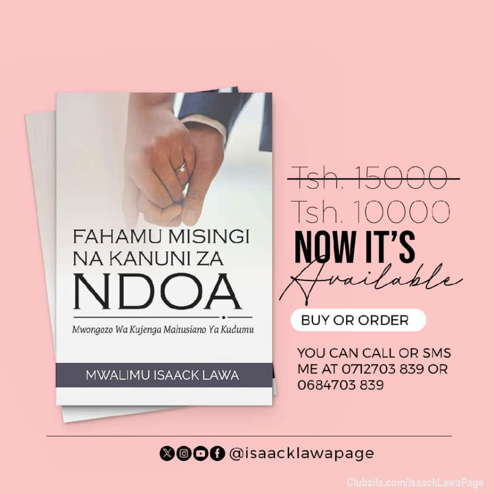 #NgojaNikwambie 
π RAFIKI YANGU katika maisha yako kuna wakati unaweza UKAPITA KWENYE CHANGAMOTO ambazo ZITAKUPIMA kama kweli unafanya yale UNAYOYAONGEA na KUYAFIKIRIA KATIKA YALE MALENGO ULIYOJIWEKEA. Mara nyingi katika maisha hupati vile vitu UNAVYOVITAKA bali unapata vile vitu UNAVYOVIFANYIA KAZI na kama kweli uko MAKINI katika kutafuta vile vitu unavyovitaka basi uwe na uhakika wa kuvipata pasipo kuwa na mashaka yoyote yale!!!!
π UKWELI ni kuwa MAFANIKIO yanataka mtu aliye na UTAYARI wa KUVIPIGANIA vile vitu vyote anavyovitaka vitokee katika maisha yake na mafanikio hayataki mtu ambaye anapokutana na changamoto kidogo tu ANAKIMBIA, ANAACHA ama ANAANZA kulalamika kama wengine wanavyofanya. Ukiwa na tabia hiyo basi UNAYATANGAZIA MAFANIKIO kuwa wewe bado hauko (TAYARI) na kile UNACHODAI UNAKITAFUTA KWENYE MAISHA YAKO!!!!
π CHUKUA HII ITAKUSAIDIA SANA: Wewe usomae ujumbe huu hebu LEO hakikisha unakuwa mtu wa KUYAONYESHA MAFANIKIO kuwa wewe uko na (UTAYARI) na vile vitu unavyovitaka katika maisha yako. Hakikisha unakataa kabisa KUKATA TAMAA KATIKA changamoto hizo kubwa zinazokukabili!!!! 
TAFAKARI na UCHUKUE HATUA...
___________________________________________
Tafadhari SHARE ujumbe huu kwa wengine wengi zaidi ili nao wajifunze, lakini pia kuna namna nyingine KUU MBILI (2) ambazo naweza kukusaidia kama utakuwa tayari kujifunza;
1) Kupitia ukurasa huu ambapo unaweza ukanifollow kwa ajili ya kujifunza kila siku kupitia makala zangu mbali mbali ambazo zitakusaidia KUYAISHI MALENGO YAKO.
2) Kupitia mafunzo MAALUMU (SPECIAL MASTER CLASS) kwa ajili ya mtu mmoja mmoja|| kikundi cha watu|| ama taasisi yako, unaweza kunibook kupitia namba hii +255712703839.
__________________
@IsaackLawaPage
#Ukiamini_Inawezekana